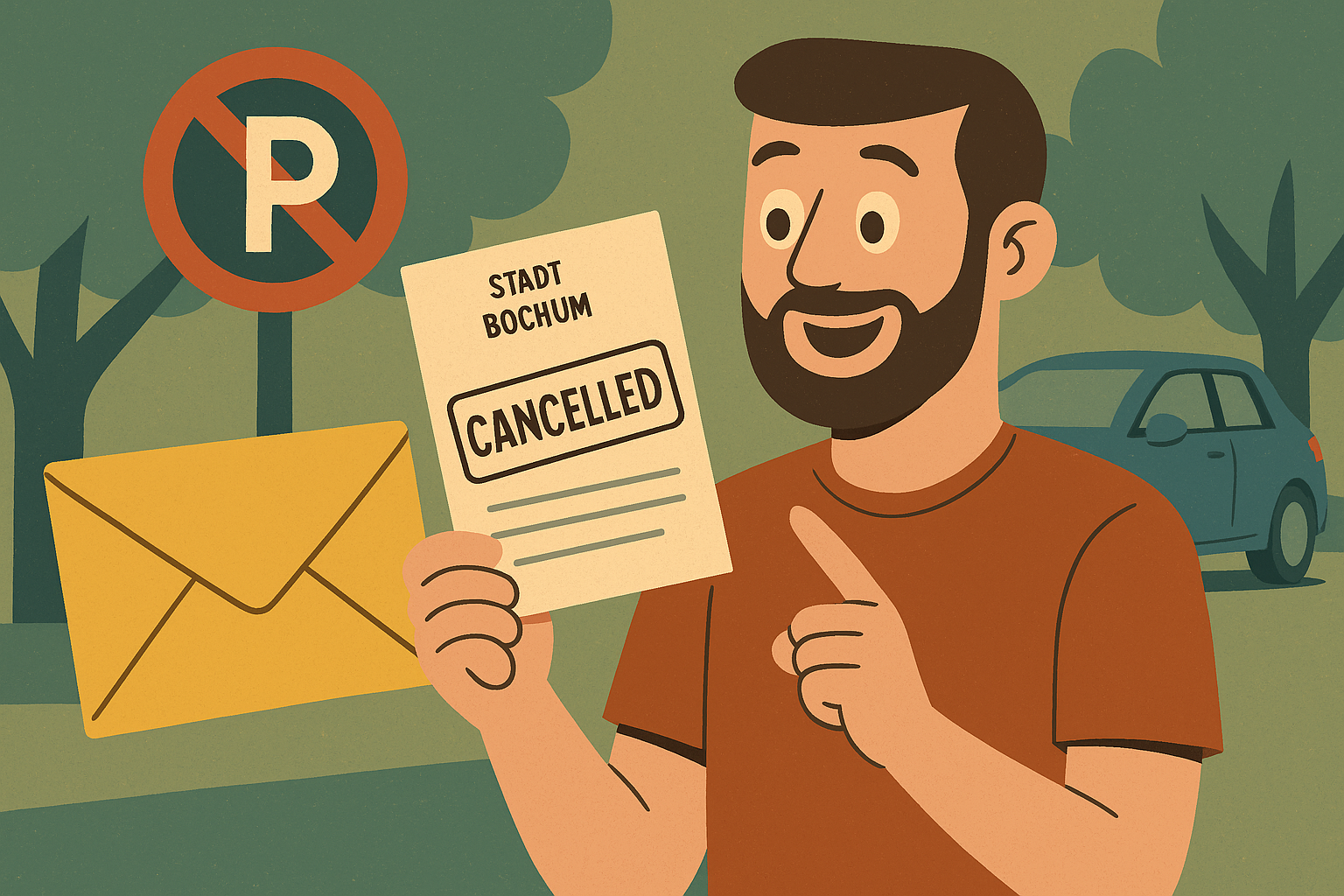 Отменил штраф за парковку