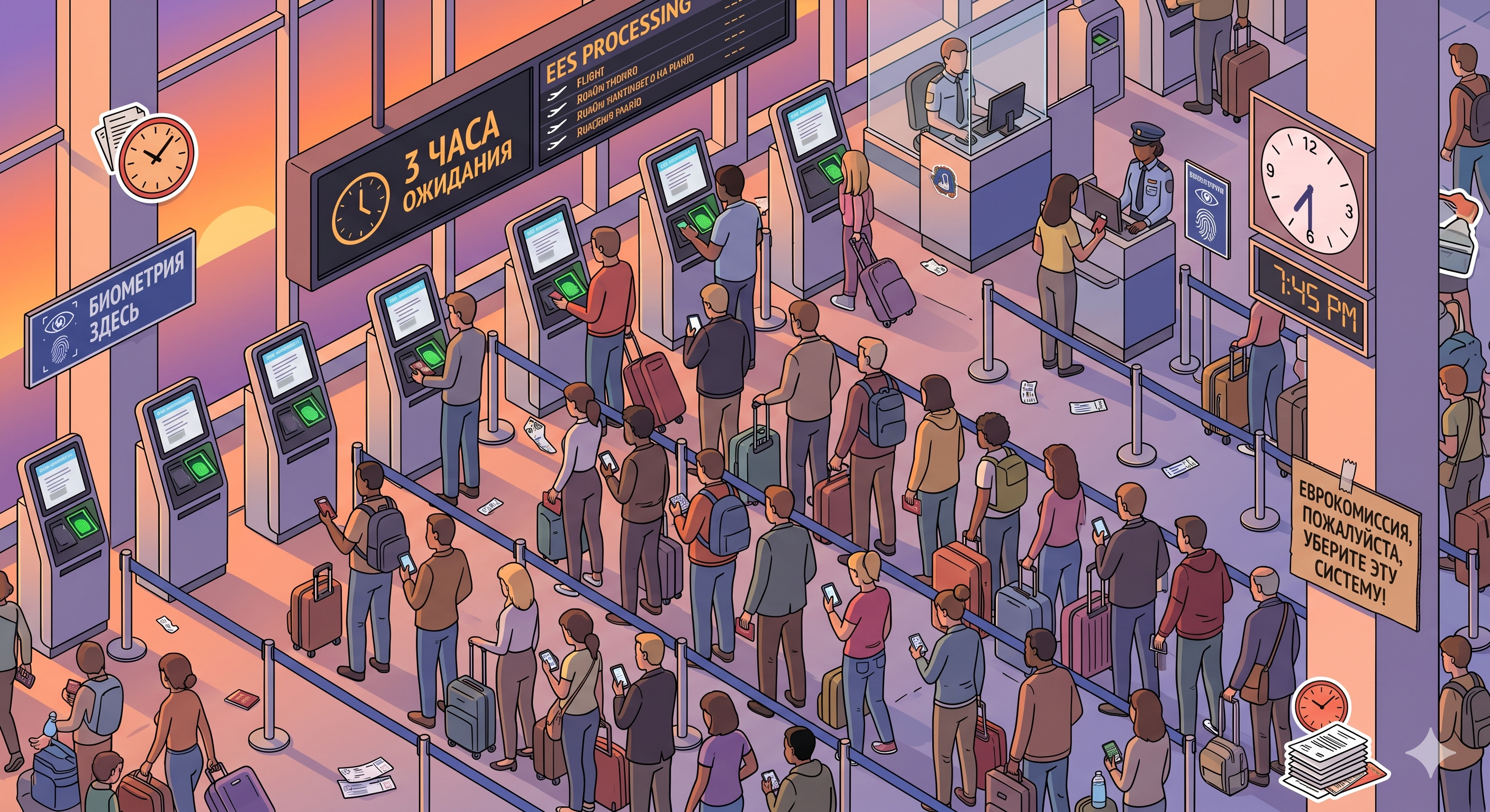 EES запустили и сразу - очереди