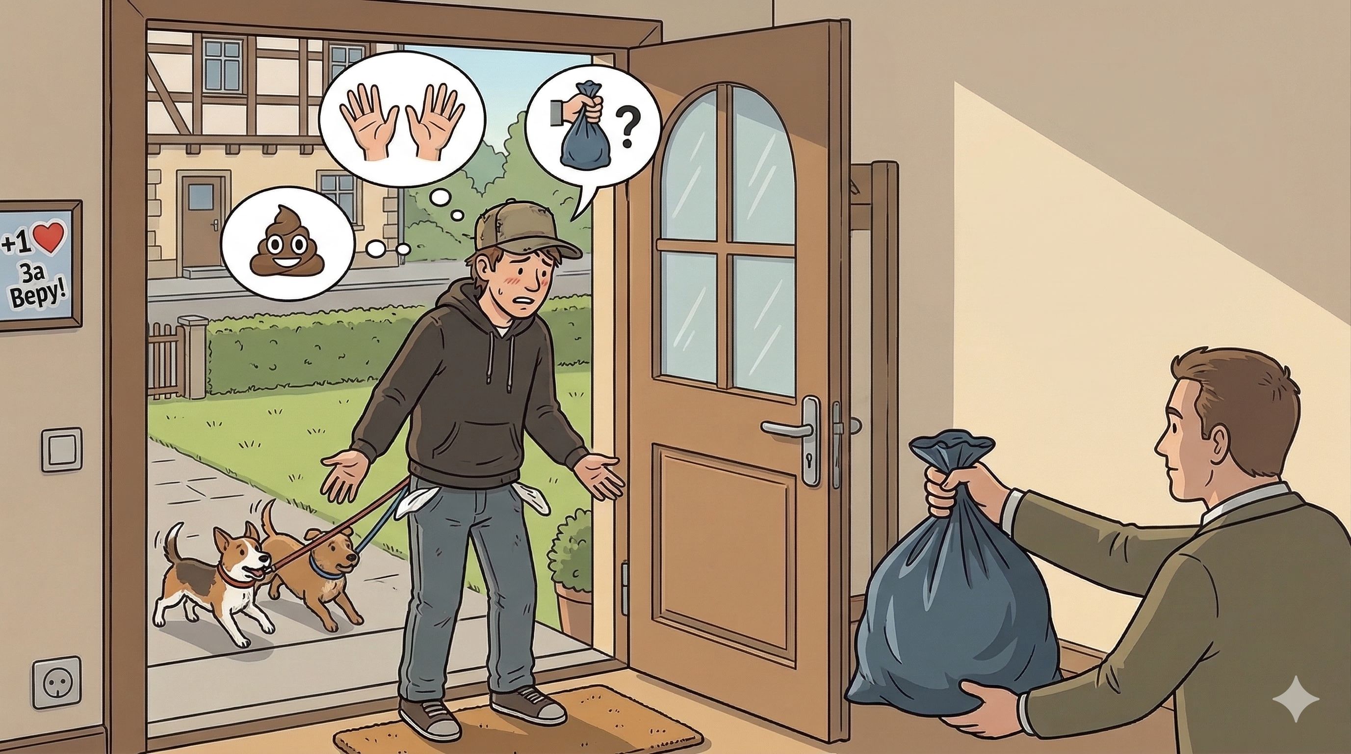 у вас пакетика для 💩 не найдется?